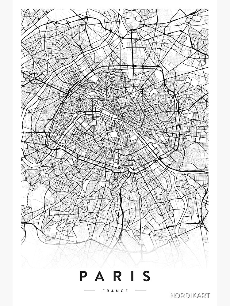 Disover PARIS CITY MAP Premium Matte Vertical Poster