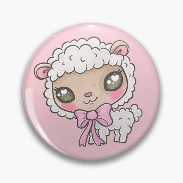 Item preview, Kawaii Baby Lamb - Sweet Pastel Lamb with Pink Bow designed and sold by FreyaDraws.