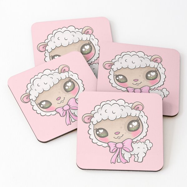Item preview, Kawaii Baby Lamb - Sweet Pastel Lamb with Pink Bow designed and sold by FreyaDraws.