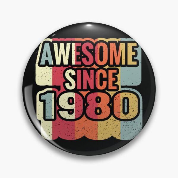 Item preview, Awesome Since 1980 42th Birthday Retro Vintage designed and sold by Assla ⭐⭐⭐⭐⭐.