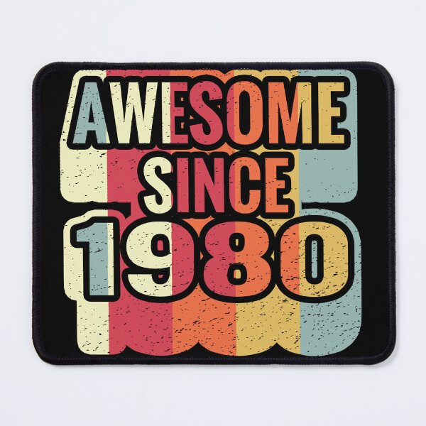 Item preview, Awesome Since 1980 42th Birthday Retro Vintage designed and sold by Assla ⭐⭐⭐⭐⭐.