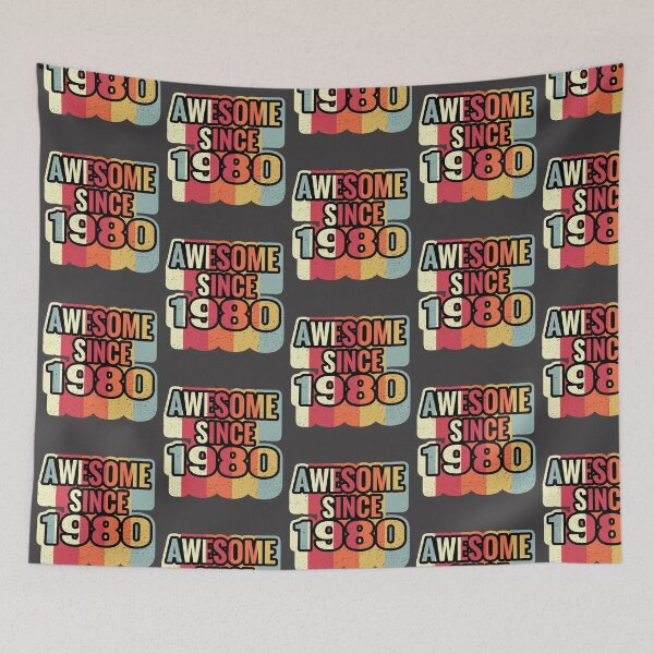 Item preview, Awesome Since 1980 42th Birthday Retro Vintage designed and sold by Assla ⭐⭐⭐⭐⭐.