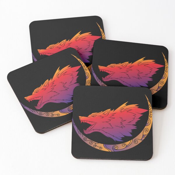 Item preview, angry wolf and crescent moon designed and sold by leen12 Art Designs Prints.