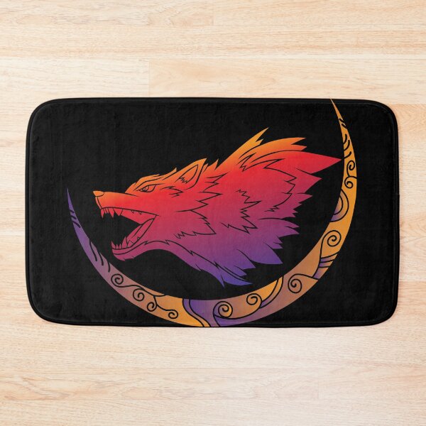 Item preview, angry wolf and crescent moon designed and sold by leen12 Art Designs Prints.