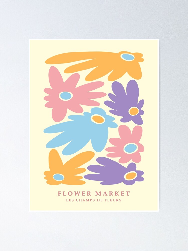 Groovy abstract flowers, Y2K room decor, Purple print, Indie decor, Flower  market, Danish pastel Sticker for Sale by KristinityArt