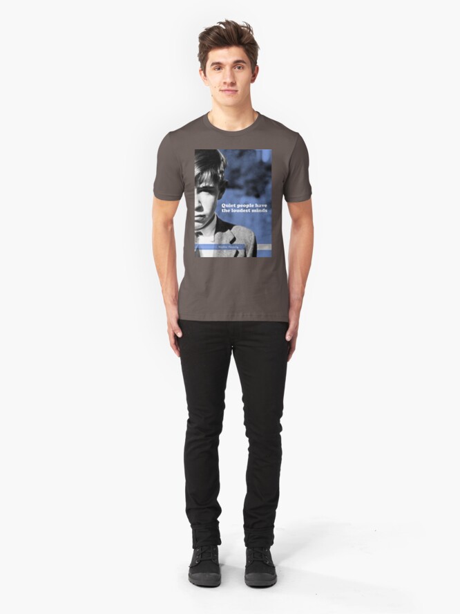 Alternate view of Stephen Hawking Quote 2 Slim Fit T-Shirt