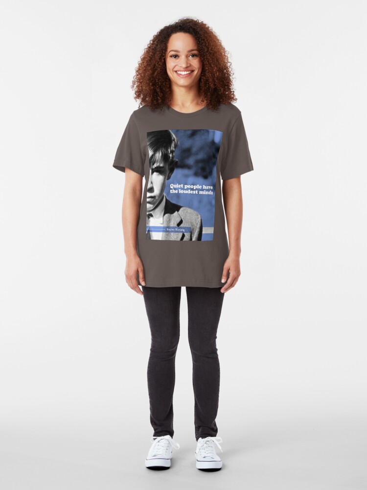 Alternate view of Stephen Hawking Quote 2 Slim Fit T-Shirt