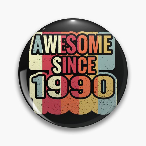 Item preview, Awesome Since 1990 32th Birthday Retro Vintage designed and sold by Assla ⭐⭐⭐⭐⭐.