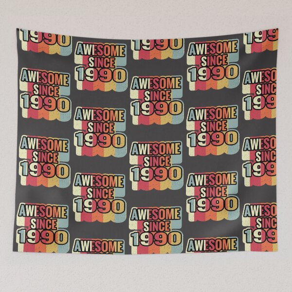 Item preview, Awesome Since 1990 32th Birthday Retro Vintage designed and sold by Assla ⭐⭐⭐⭐⭐.