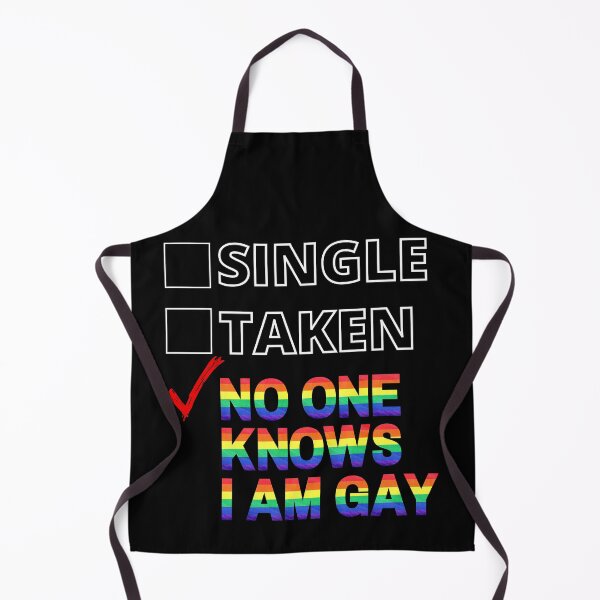Item preview, Single Taken No One Knows I Am Gay Checkmark For Gay Jokes Lovers In Black designed and sold by LuckyKermit.