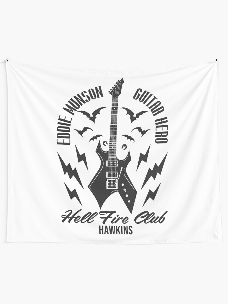 Alternate view of Eddie Munson - Guitar Hero - Hell Fire Club Tapestry
