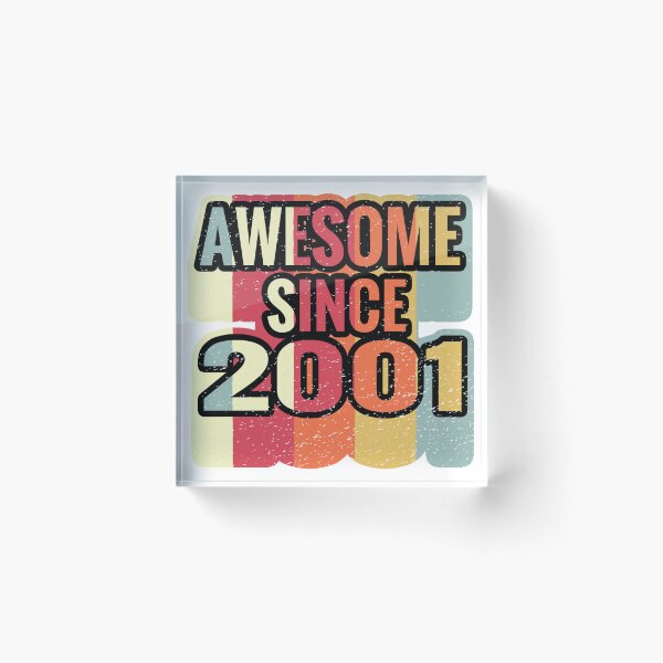 Item preview, Awesome Since 2001 21th Birthday Retro Vintage designed and sold by Assla ⭐⭐⭐⭐⭐.