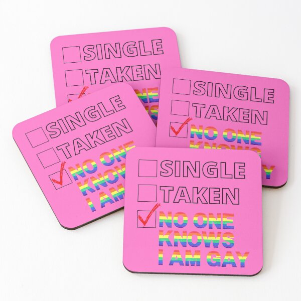 Item preview, Single Taken No One Knows I Am Gay Checkmark For Gay Jokes Lovers In Pink designed and sold by LuckyKermit.