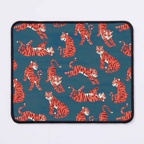 Item preview, Simple Tiger Illustration - Coral and Navy designed and sold by TigaTiga.