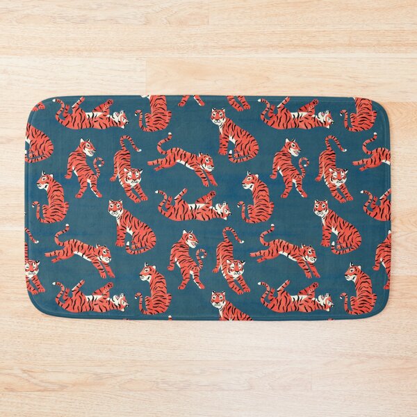 Item preview, Simple Tiger Illustration - Coral and Navy designed and sold by TigaTiga.