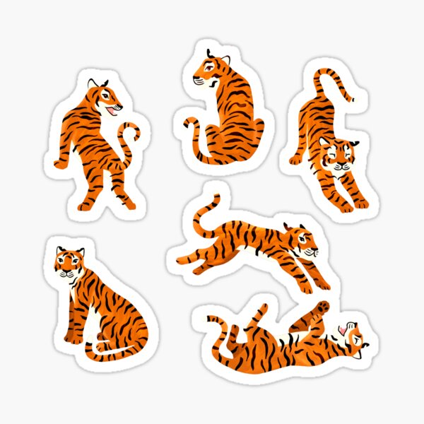 Item preview, Simple Tiger Illustration - Lilac and Orange  designed and sold by TigaTiga.