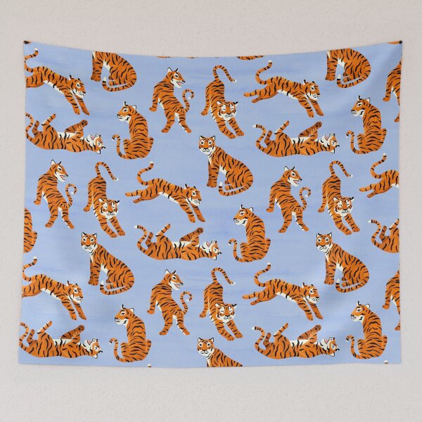 Item preview, Simple Tiger Illustration - Lilac and Orange  designed and sold by TigaTiga.