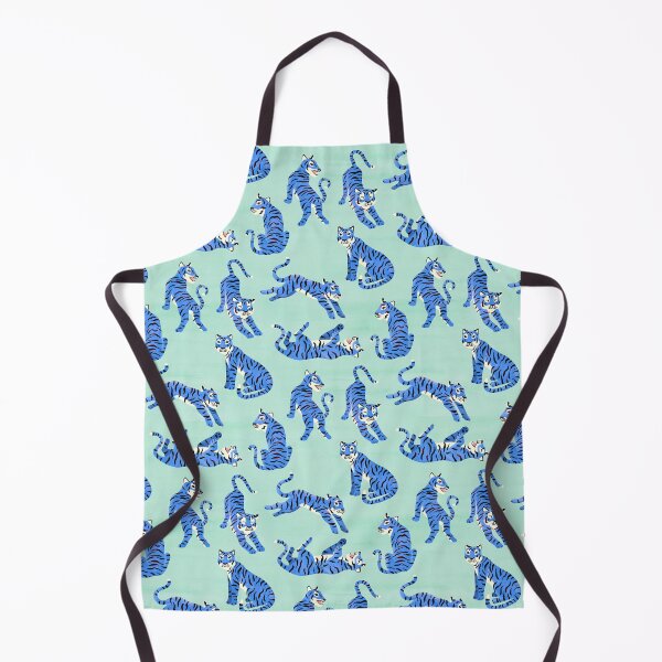 Vista previa del artículo con la obra «Ilustración de tigre simple: menta y azul», diseñado y vendido por TigaTiga.