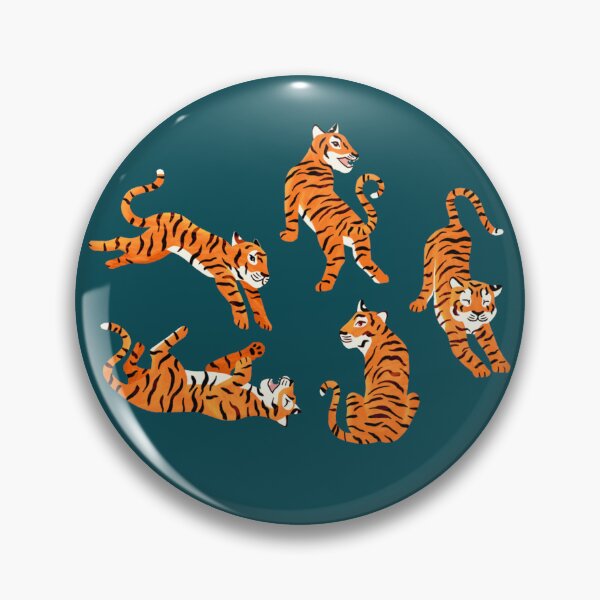 Item preview, Simple Tiger Illustration - Orange and Teal  designed and sold by TigaTiga.