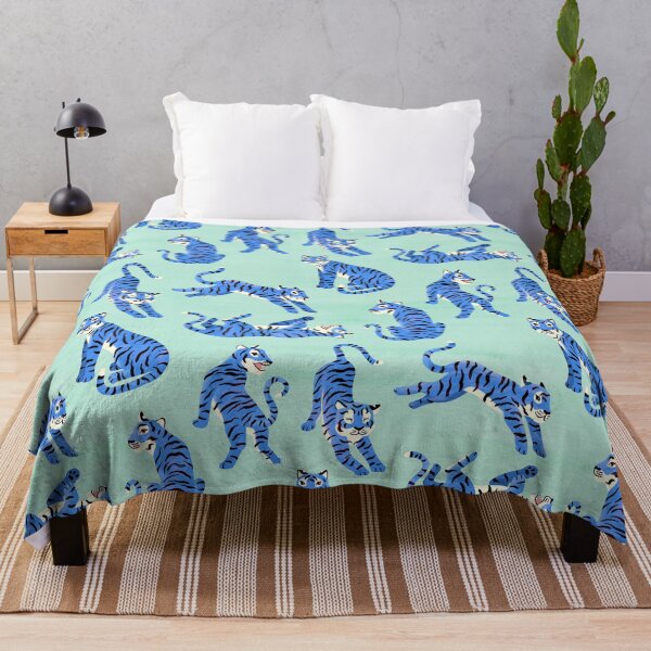 Item preview, Simple Tiger Illustration - Mint and Blue designed and sold by TigaTiga.