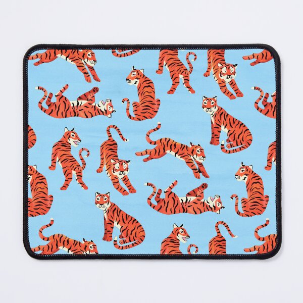 Item preview, Simple Tiger Illustration - Red and Pale Blue designed and sold by TigaTiga.