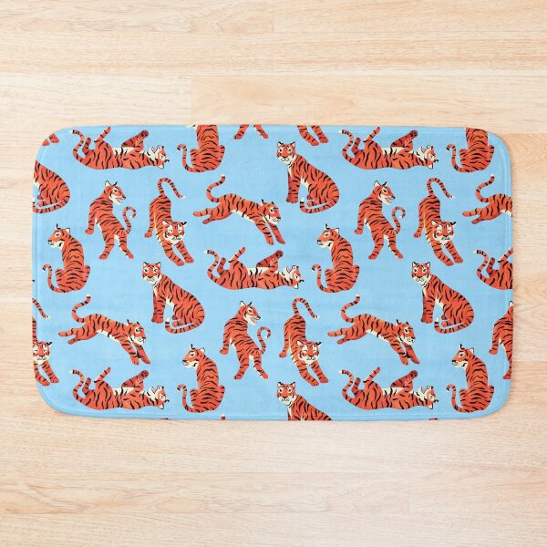 Item preview, Simple Tiger Illustration - Red and Pale Blue designed and sold by TigaTiga.