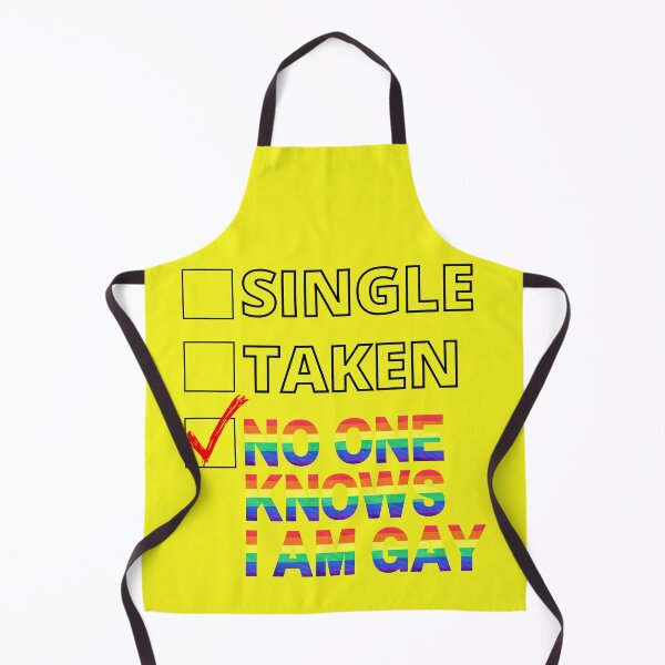Item preview, Single Taken No One Knows I Am Gay Checkmark For Gay Jokes Lovers In Yellow designed and sold by LuckyKermit.