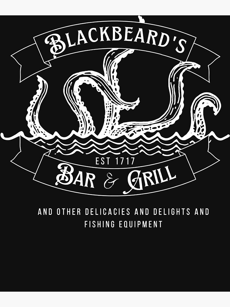 "Blackbeard's bar and grill" Poster for Sale by MaryKerans | Redbubble