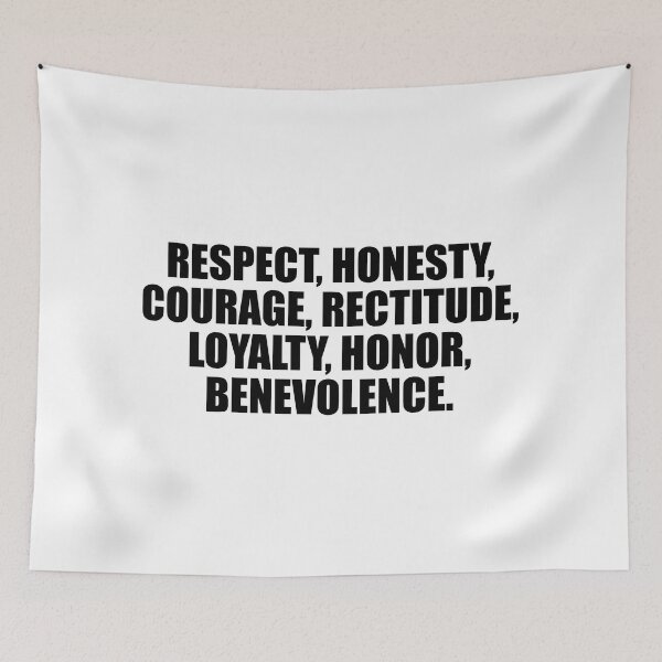 Item preview, Respect, Honesty, Courage, Rectitude, Loyalty, Honor, Benevolence designed and sold by Colorfulandfun.
