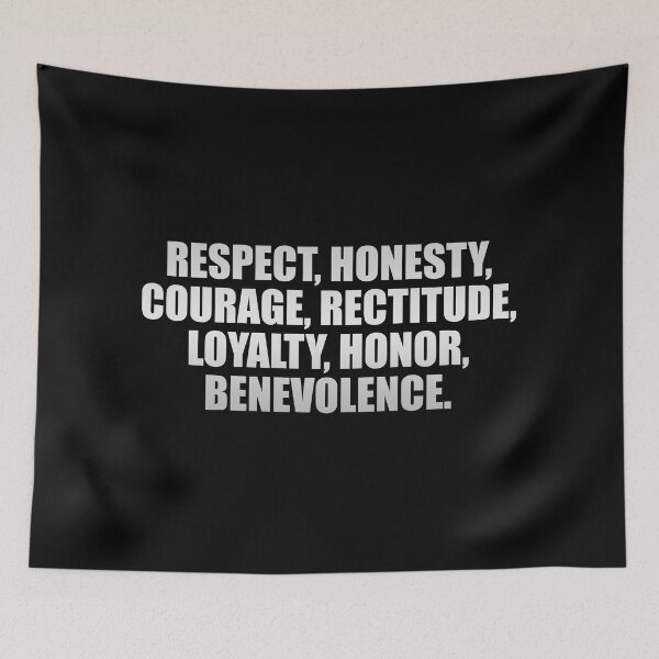 Item preview, Respect, Honesty, Courage, Rectitude, Loyalty, Honor, Benevolence designed and sold by Colorfulandfun.