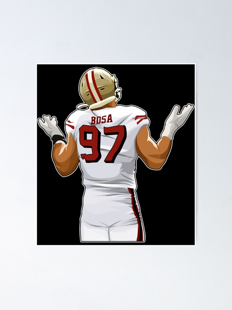 Nick Bosa Celebrates  Sticker for Sale by irinejnahata5