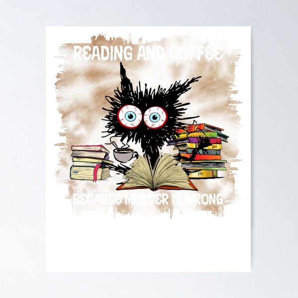 Item preview, Reading And Coffee Because Murder Is Wrong Cat Tie Dye designed and sold by lilyrrxzshasta.