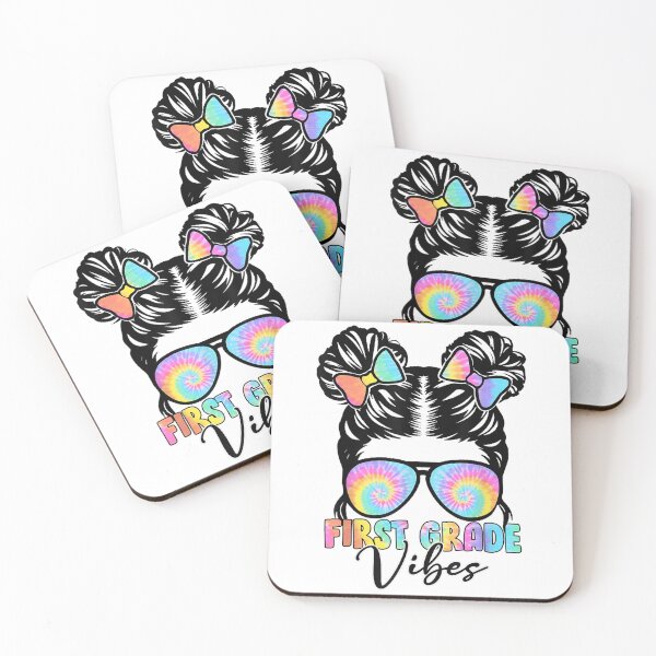 Item preview, First Grade Vibes Back To School Girls Messy Bun Tie dye  designed and sold by anes18.