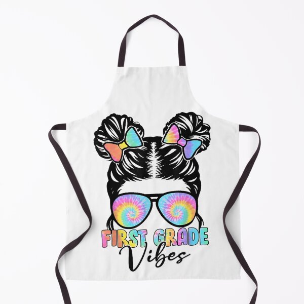 Item preview, First Grade Vibes Back To School Girls Messy Bun Tie dye designed and sold by anes18.