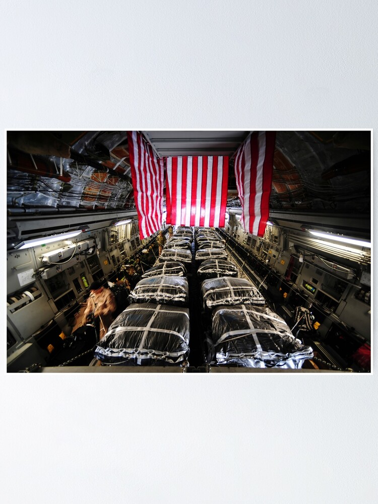 Pallets Of Cargo Inside Of A C 17 Globemaster Iii Poster