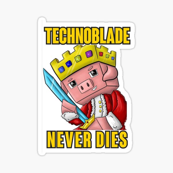 Technoblades Never Dies Video Game Gaming Gamer bi Sticker