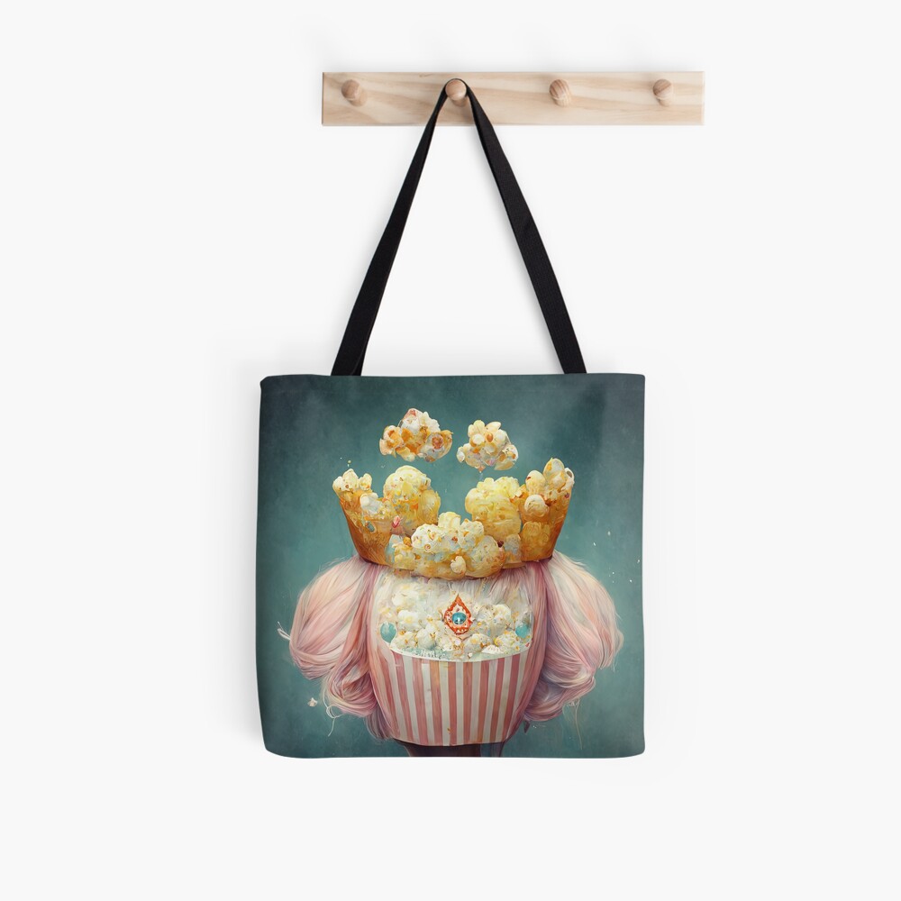 Popcorn Princess Portrait Tote Bag