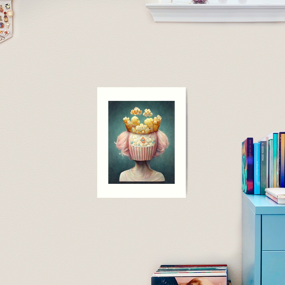 Popcorn Princess Portrait Art Print