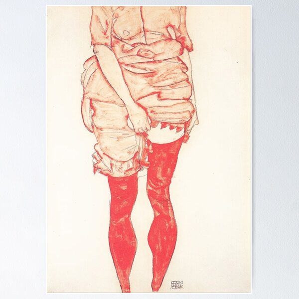 Item preview, Egon Schiele Stehende Frau in Rot 1913 designed and sold by rodgerdonnelly.