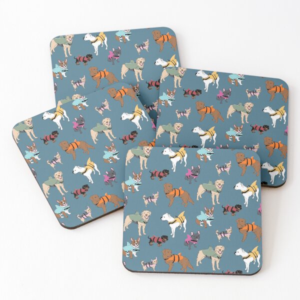 Item preview, Dog Sharks on blue designed and sold by Quick Brown Fox Canada.