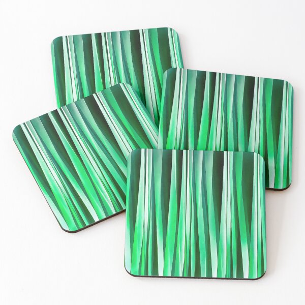 Item preview, Uneven Artistic Vertical Stripes Aquamarine Green Hues designed and sold by taiche.