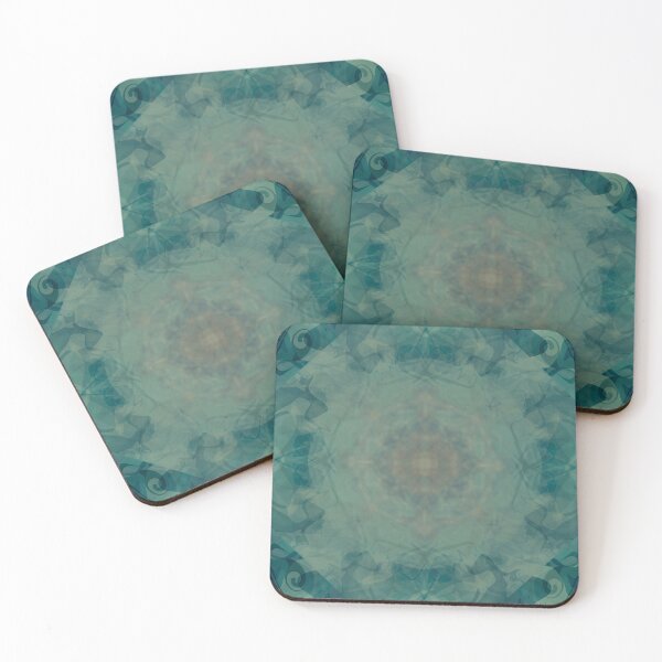 Item preview, Kaleidoscopic grungy abstract in muted turquoise  designed and sold by Bonheurem.