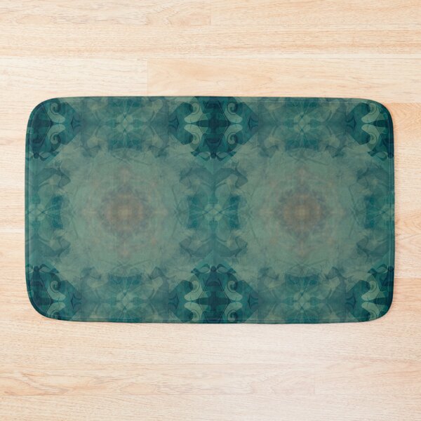 Item preview, Kaleidoscopic grungy abstract in muted turquoise  designed and sold by Bonheurem.