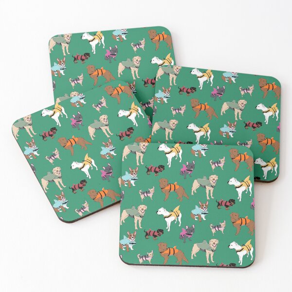 Item preview, Dog Sharks on Green designed and sold by Quick Brown Fox Canada.