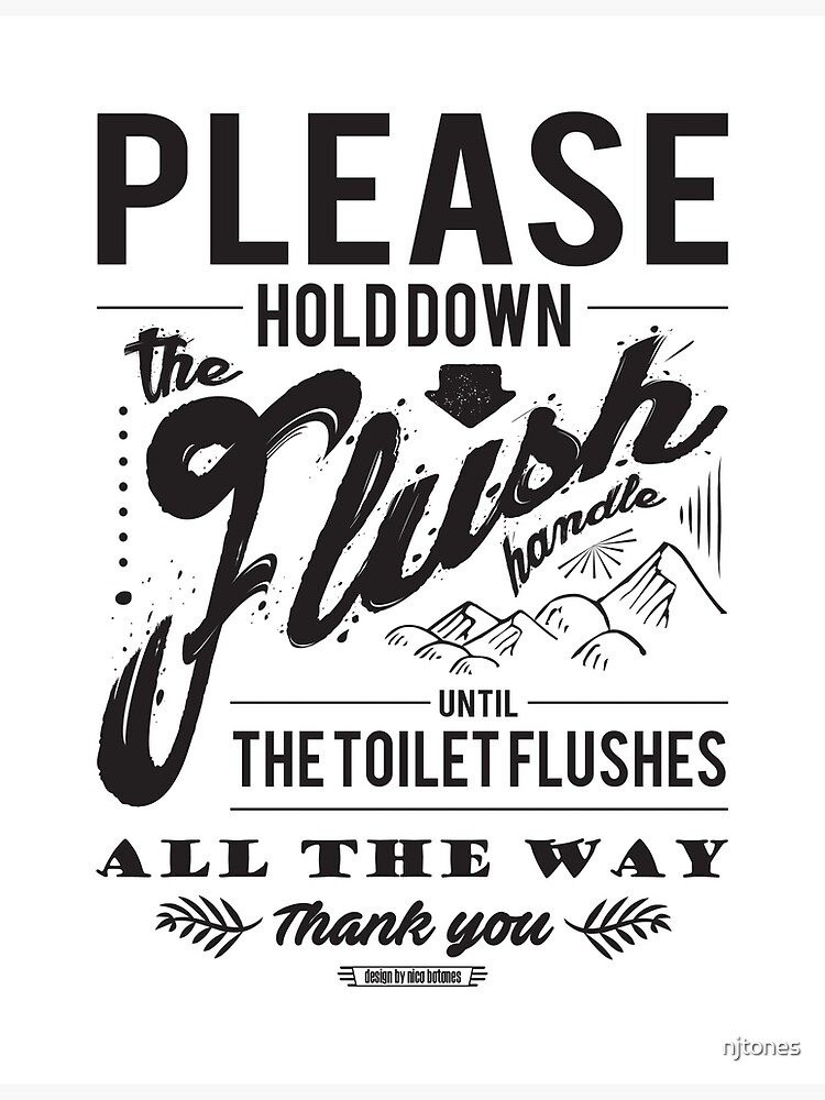 "Hold The Flush Handle" Sign Premium Matte Vertical Poster