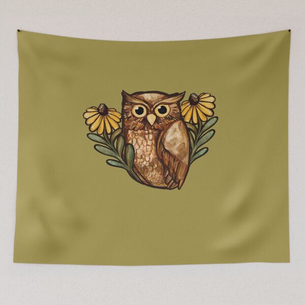 Item preview, Black Eyed Susan Daisy Owl designed and sold by FrictionMaxxing.