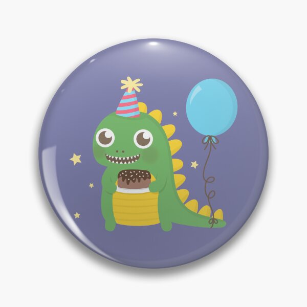 Item preview, Cute Party Dinosaur with Cake and Balloon designed and sold by rustydoodle.