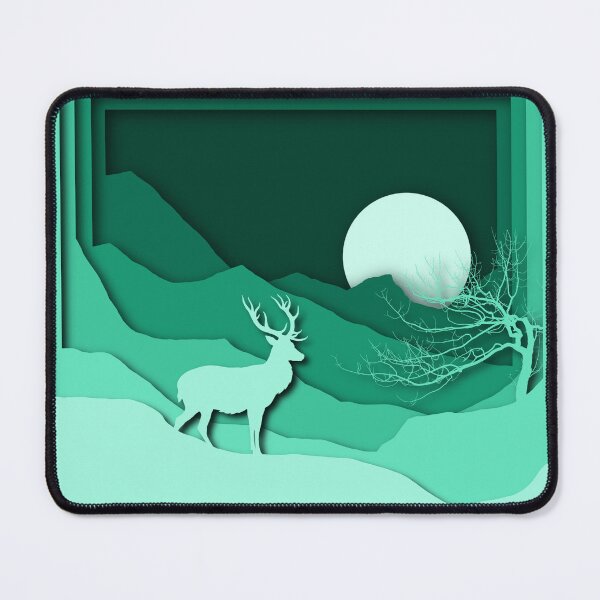Item preview, Lone stag experiencing moonlight designed and sold by Doodlebhai.