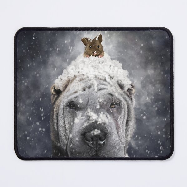 Item preview, Shar Pei and Mouse in the snow designed and sold by SharPeiArt.