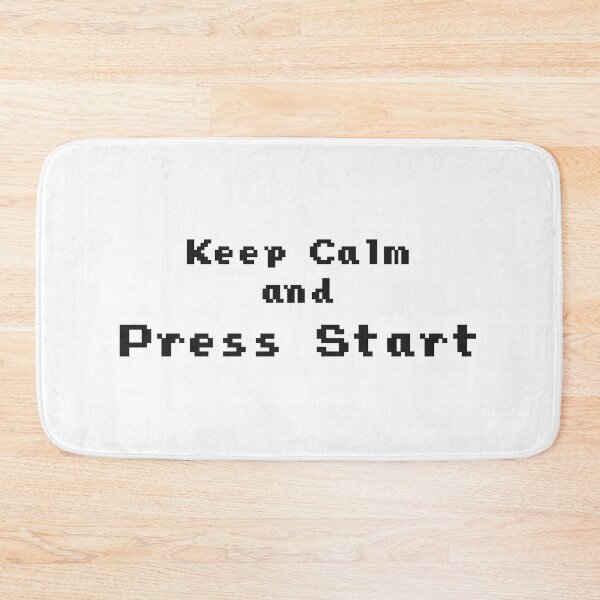 Item preview, Keep Calm and Press Start Quote in Retro Pixel Art Font Black Color designed and sold by RiciPaneto.